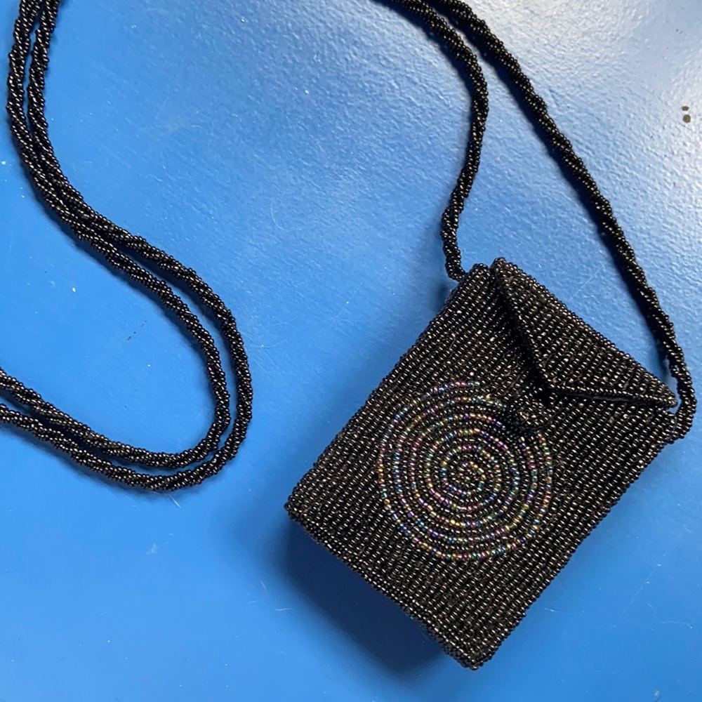 BESPOKE Labyrinth custom made beaded bag black cross body NEW Festival